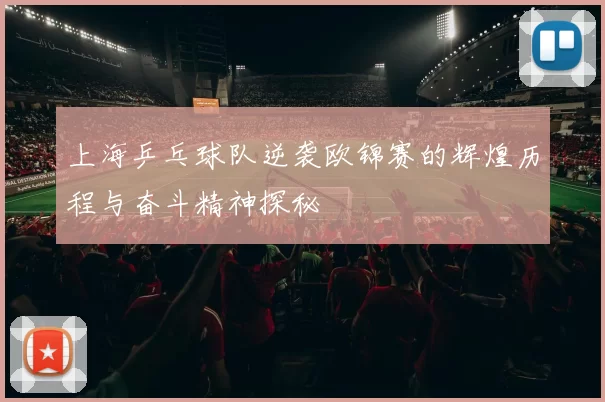 上海乒乓球队逆袭欧锦赛的辉煌历程与奋斗精神探秘